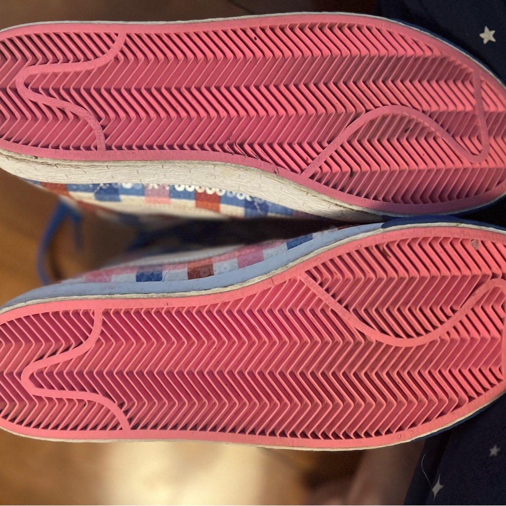 Nike Women's High-Top Sneakers in Blue, Pink, Red, White Plaid - Picture 7 of 16